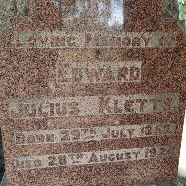 KLETTE Edward Julius 1852-1924