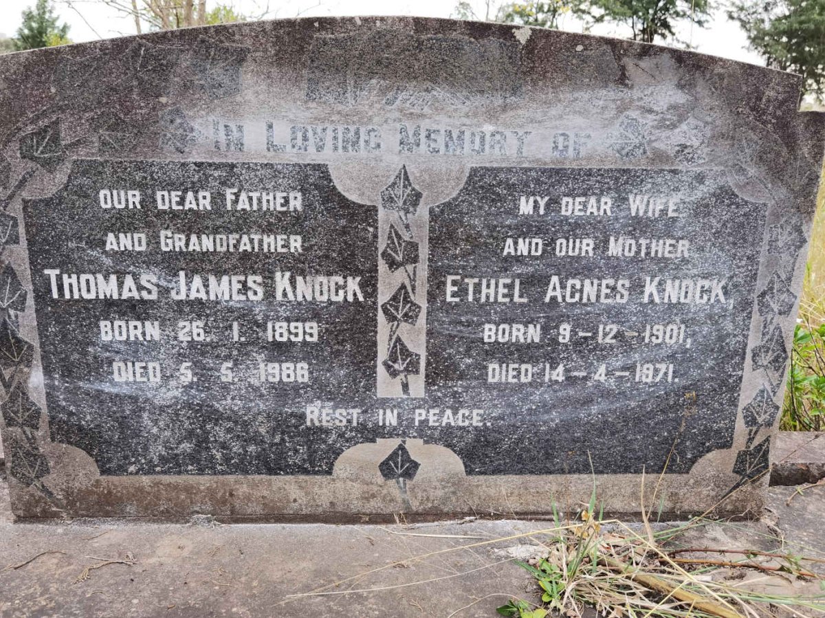 KNOCK Thomas James 1899-1986 &amp; Ethel Agnes 1901-1971