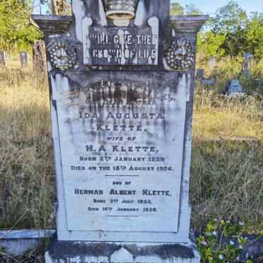 KLETTE Herman Albert 1855-1930 &amp; Ida Augusta 1859-1926
