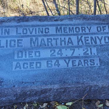 KENYON Alice Martha -1921