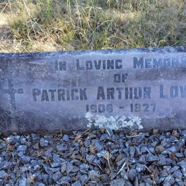 LOWRY Patrick Arthur 1906-1927