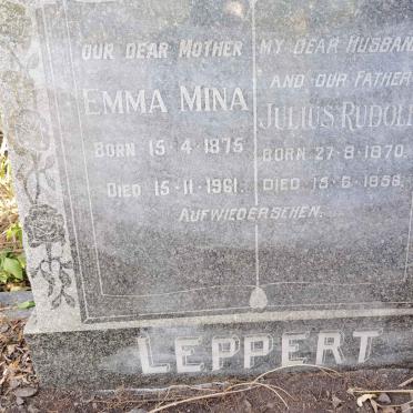 LEPPERT Julius Rudolf 1870-1956 &amp; Emma Mina 1875-1961