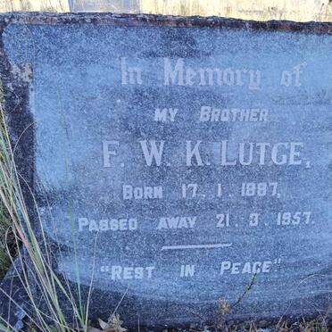 LUTGE F.W.K. 1887-1957