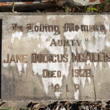 McALLISTER Jane Dudicus -1928