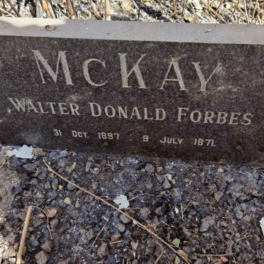 McKAY Walter Donald Forbes 1897-1971