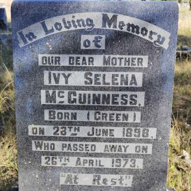 McGUINNESS Ivy Selena nee GREEN 1898-1973