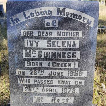 McGUINNESS Ivy Selena nee GREEN 1898-1973
