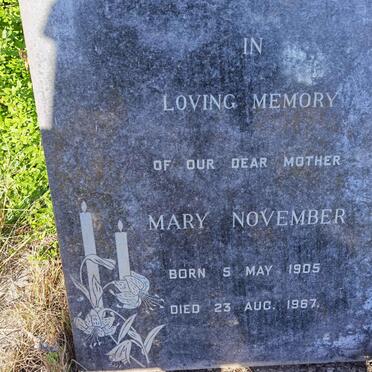 NOVEMBER Mary 1905-1967
