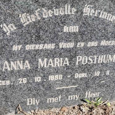 POSTHUMUS Anna Maria 1898-1962