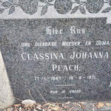 PEACH Classina Johanna 1887-1971