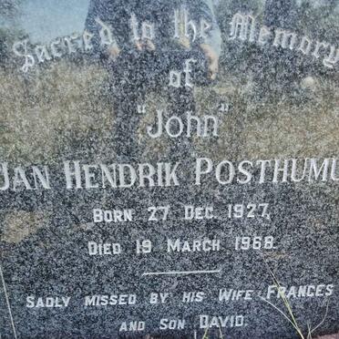 POSTHUMUS Jan Hendrik 1927-1968