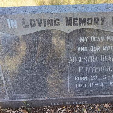 PUTTERGILL Augustra Beatrice 1910-1961