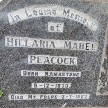 PEACOCK Hillaria Mabel 1873-1962