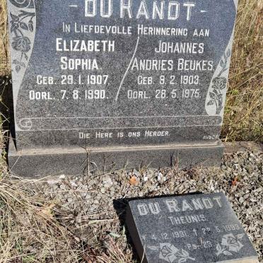RANDT Johannes Andries Beukes, du 1903-1975 &amp; Elizabeth Sophia 1907-1990 :: RANDT Theunis, du 1931-1993