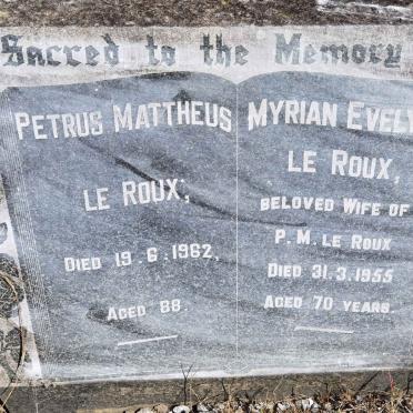 ROUX Petrus Mattheus, le -1962 &amp; Myrian Evelyn -1955