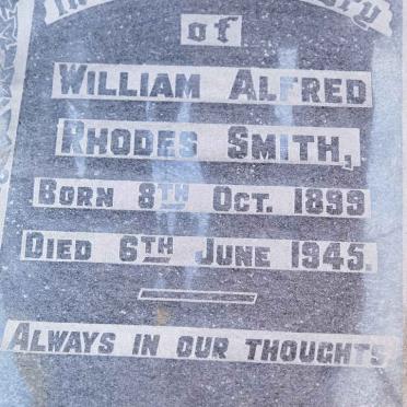 SMITH William Alfred Rhodes 1899-1945