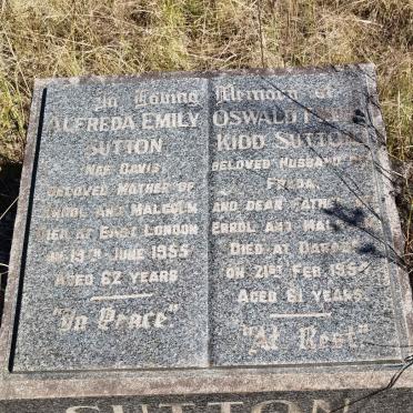 SUTTON Oswald Fred Kidd -1954 &amp; Alfreda Emily DAVIS -1955 