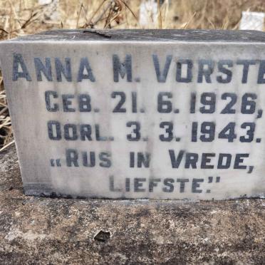 VORSTER Anna M. 1926-1943