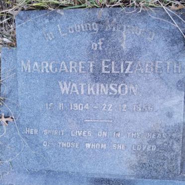 WATKINSON Margaret Elizabeth 1904-1956