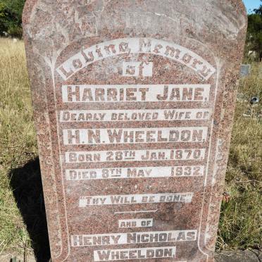 WHEELDON Henry Nicholas 1857-1938 &amp; Harriet Jane 1870-1932