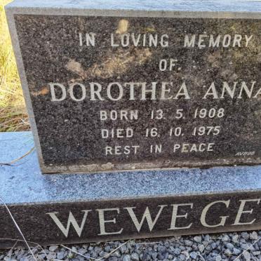 WEWEGE Dorothea Anna 1908-1975