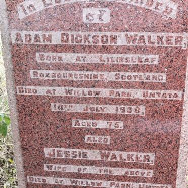 WALKER Adam Dickson -1938 &amp; Jessie -1932