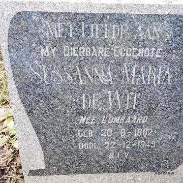 WIT Sussanna Maria, de nee LOMBAARD 1882-1949