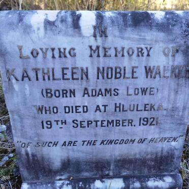 WALKER Kathleen Noble nee ADAMS LOWE -1921