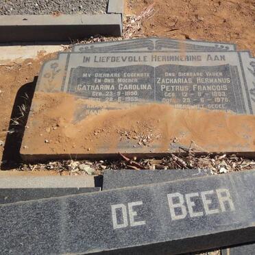 BEER Zacharias Hermanus Petrus Francois, de 1883-1976 &amp; Catharina Carolina 1890-1955