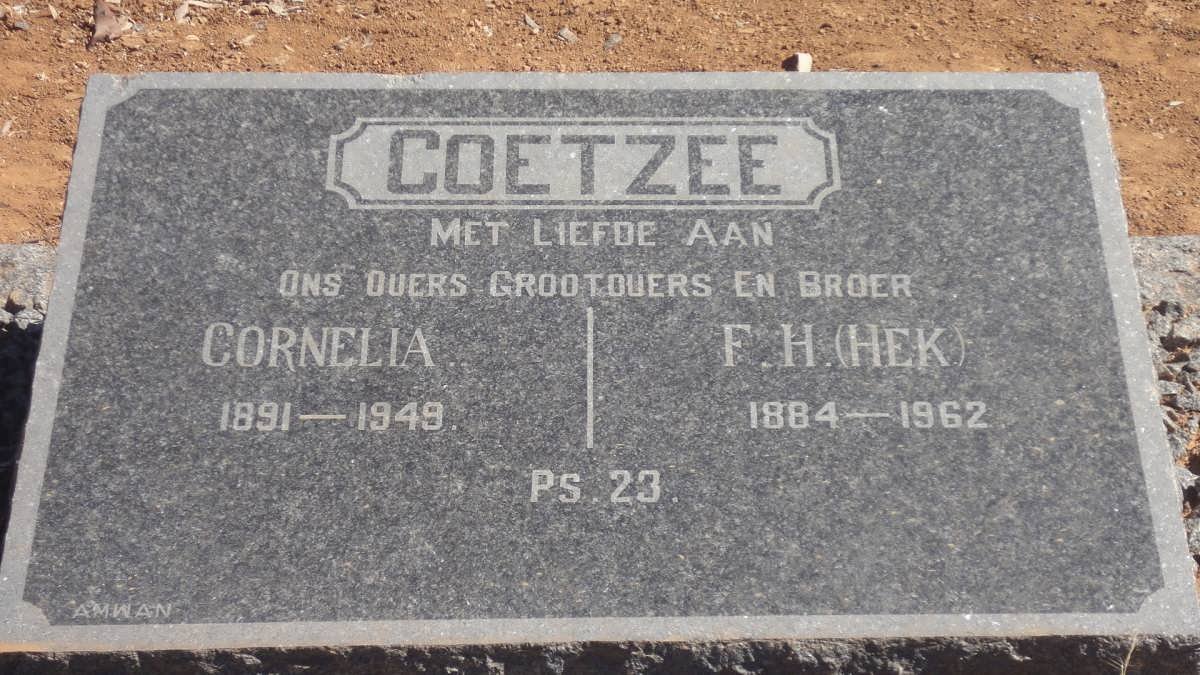 COETZEE F.H. 1884-1962 &amp; Cornelia 1891-1949