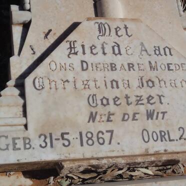 COETZER Christina Johanna nee DE WIT 1867-1946
