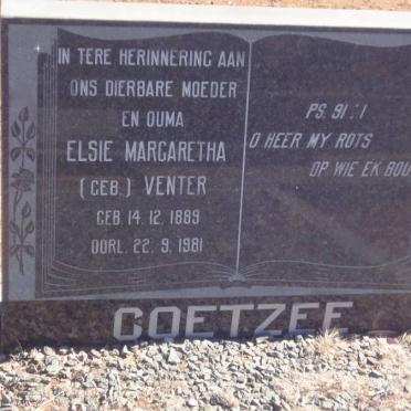 COETZEE Elsie Margaretha VENTER 1889-1981