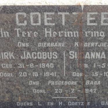 COETZEE Dirk Jacobus 1940-1941 :: COETZEE Susanna Lucia 1944-1944