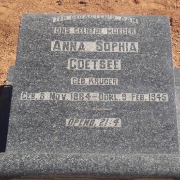 COETSEE Anna Sophia nee KRUGER 1884-1945