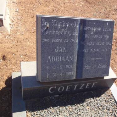 COETZEE Jan Adriaan 1920-1987