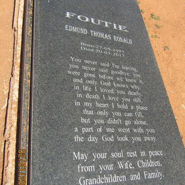 FOUTIE Edmund Thomas Roland 1957-2017