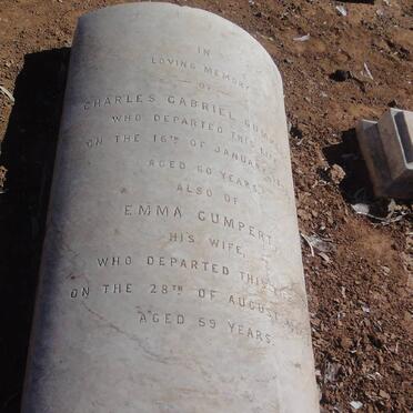 GUMPERT Charles Gabriel -1896 &amp; Emma 1904