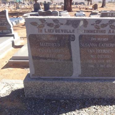 HEERDEN Mattheus, van 1890-1972 &amp; Susanna Carherina COETZEE 1892-1961