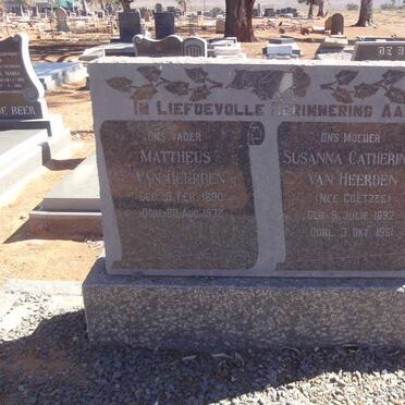 HEERDEN Mattheus, van 1890-1972 &amp; Susanna Carherina COETZEE 1892-1961