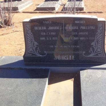 JOOSTE Diederik Johannes 1907-1979 &amp; Hendrina Phillepina JANSEN 1909-1996