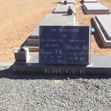 KRUGER Casper J.H. 1918-1994 &amp; Martha M. 1922-2007