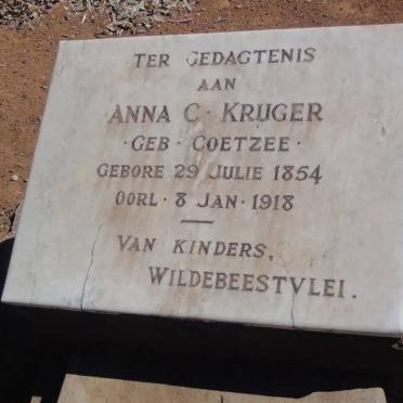 KRUGER Anna C. nee COETZEE 1854-1918