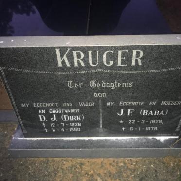 KRUGER D.J. 1926-1990 &amp; J.F. 1928-1979
