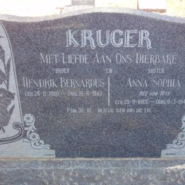 KRUGER Hendrik Bernardus 1880-1949 &amp; Anna Sophia VAN WYK 1883-1949