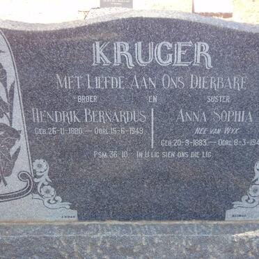 KRUGER Hendrik Bernardus 1880-1949 &amp; Anna Sophia VAN WYK 1883-1949