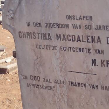 KRUGER Christina Magdalena nee DU PLESSIS 