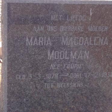 MOOLMAN Maria Magdalena nee FOURIE 1878-1936