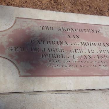 MOOLMAN Cathrina C. nee DE JAGER 1855-1894