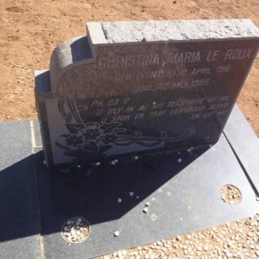ROUX Christina Maria, Le nee VENTER 1910-1965