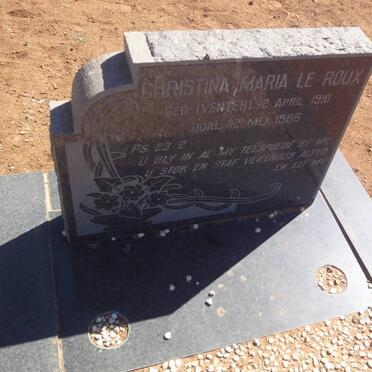 ROUX Christina Maria, Le nee VENTER 1910-1965